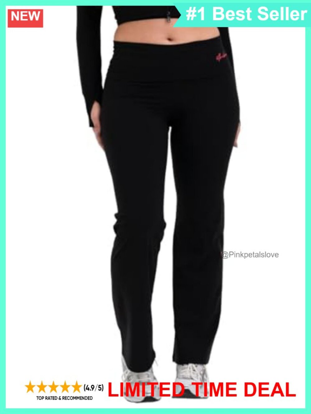 Wide Leg Flare Stretch Cotton Spandex High-Waisted Yoga Pant